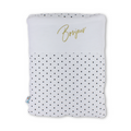 Velvet Baby Port – White with "Bonjour" Polka-Dot Pattern