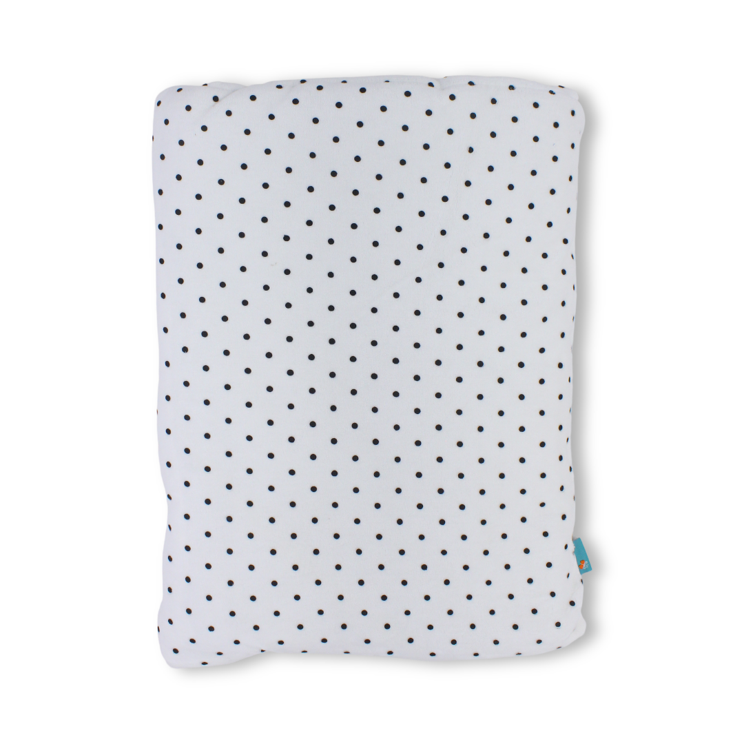 Velvet Baby Port – White with "Bonjour" Polka-Dot Pattern