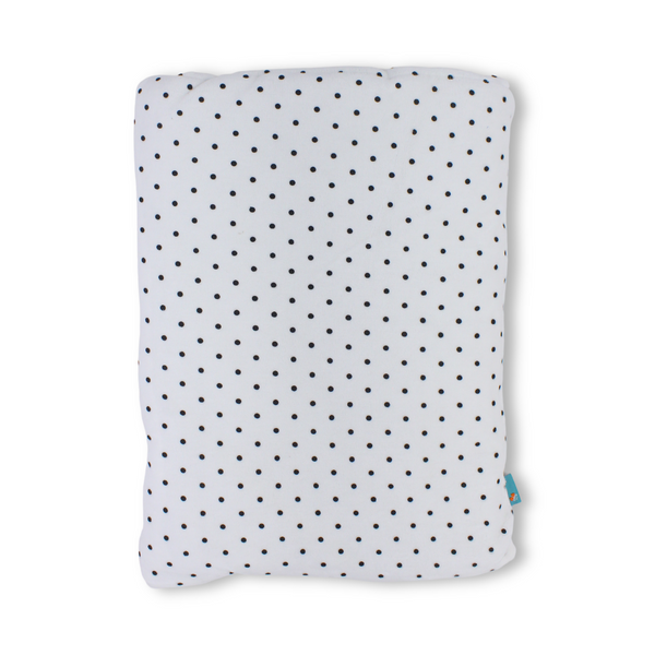 Velvet Baby Port – White with "Bonjour" Polka-Dot Pattern