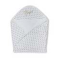 Cotton Baby Blanket – White with "Bonjour" Polka-Dot Pattern