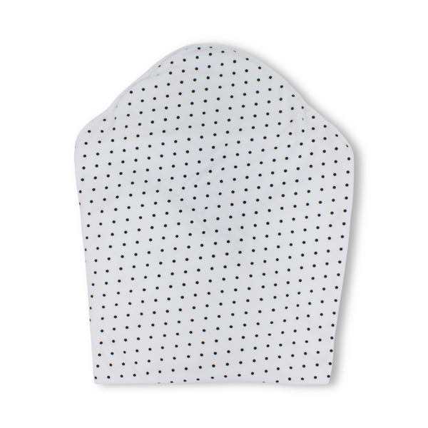 Cotton Baby Blanket – White with "Bonjour" Polka-Dot Pattern