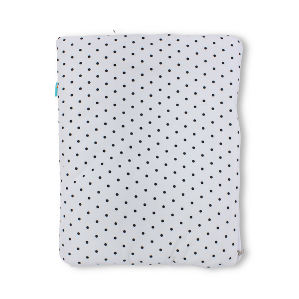 Velvet Baby Blanket – White with "Hello" Polka-Dot Pattern