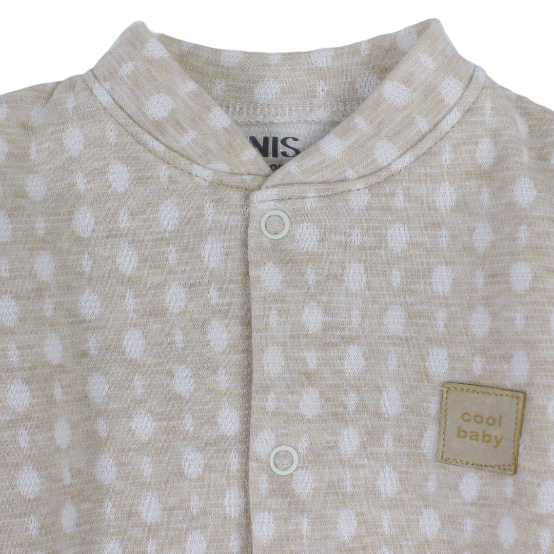 Baby Boys Cotton Footless Onesie – Beige