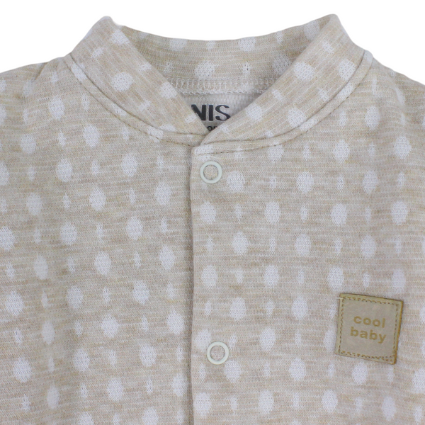 Baby Boys Cotton Footless Onesie – Beige