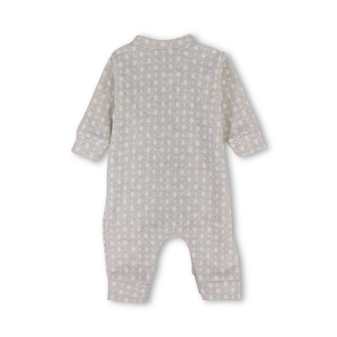 Baby Boys Cotton Footless Onesie – Beige
