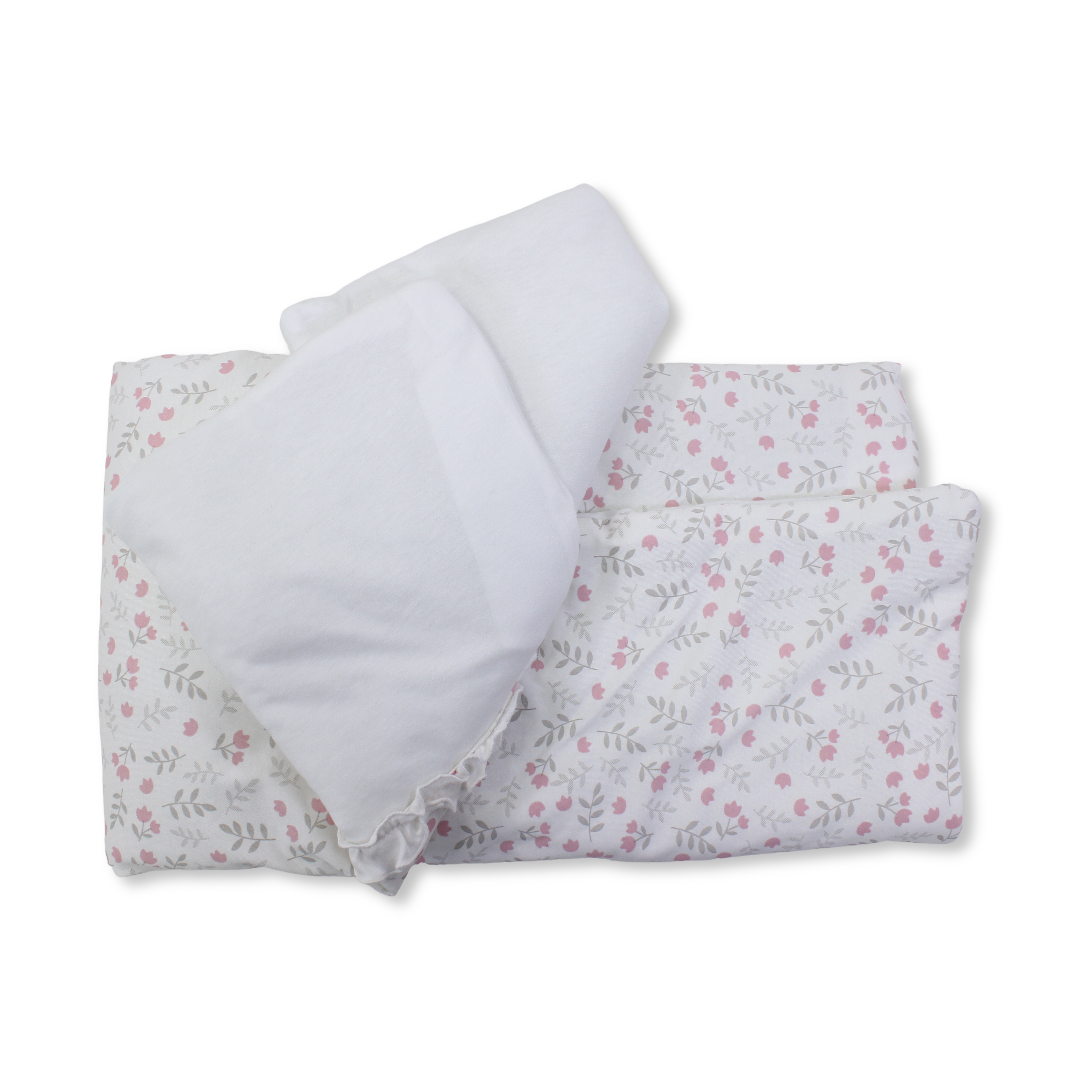 Cotton Baby Duvet – Off-White with "My Love" Embroidery