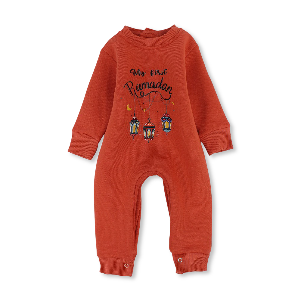 Unisex Baby Cotton Footless Onesie - Festive Ramadan Print