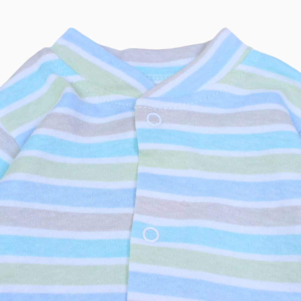 Unisex Striped Cotton Footless Onesie