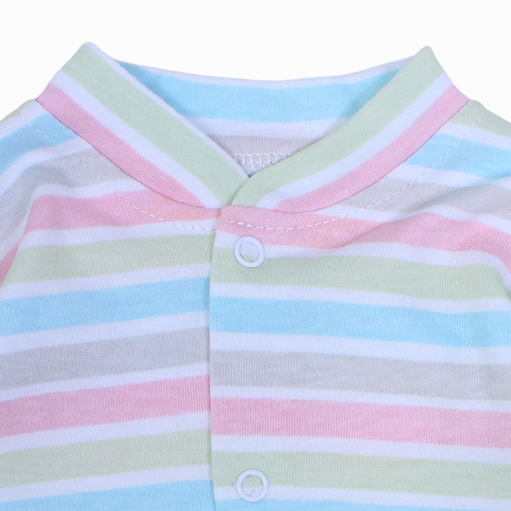 Unisex Striped Cotton Footless Onesie