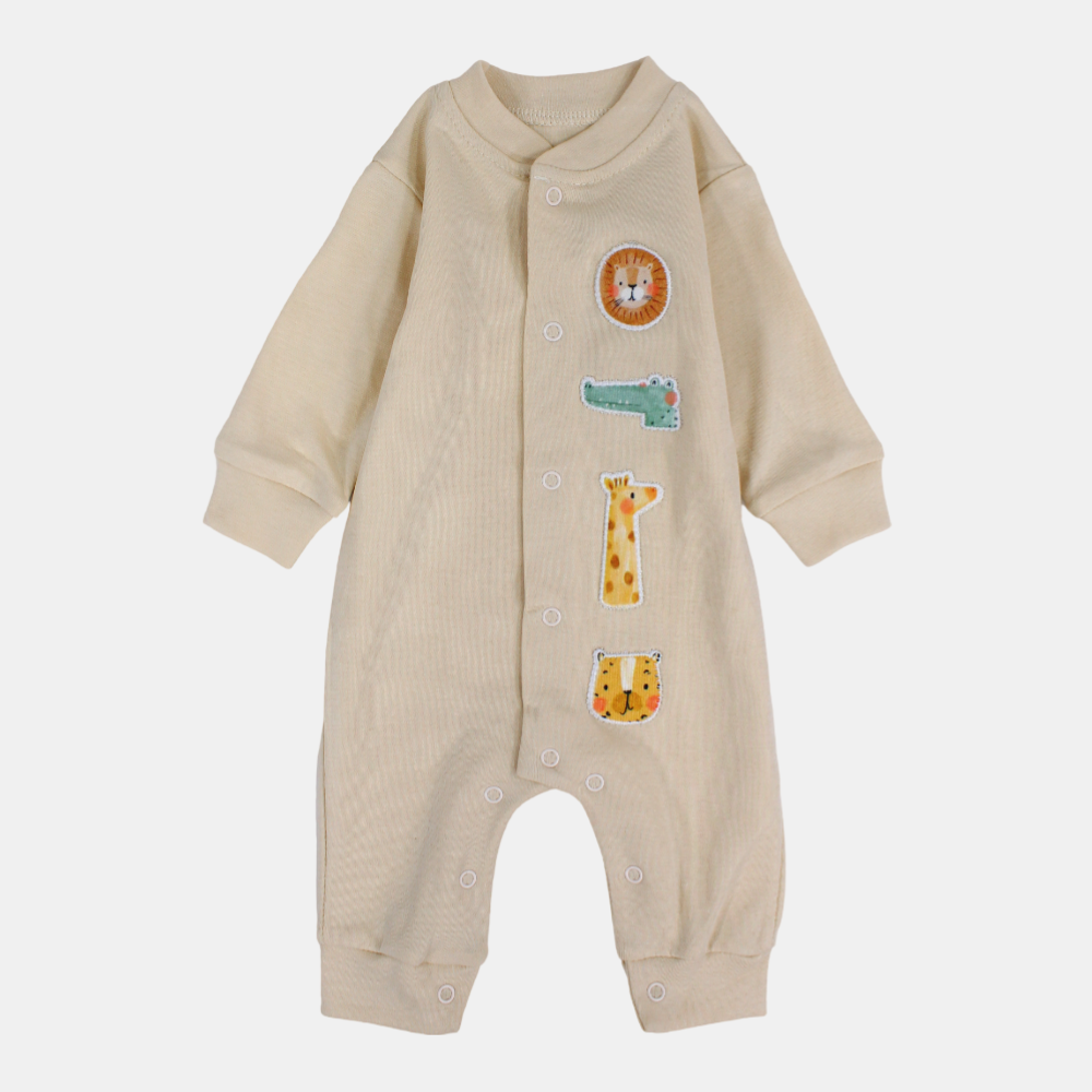 Baby Boys' Cotton Long-Sleeved Footless Onesie