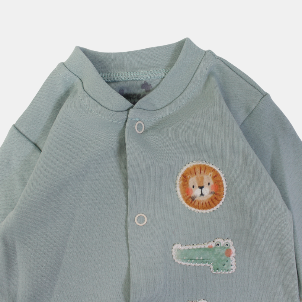 Baby Boys' Cotton Long-Sleeved Footless Onesie