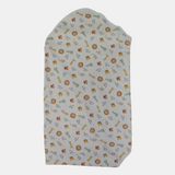 Baby Boys' Cotton Blanket – Off-White with Animal Print