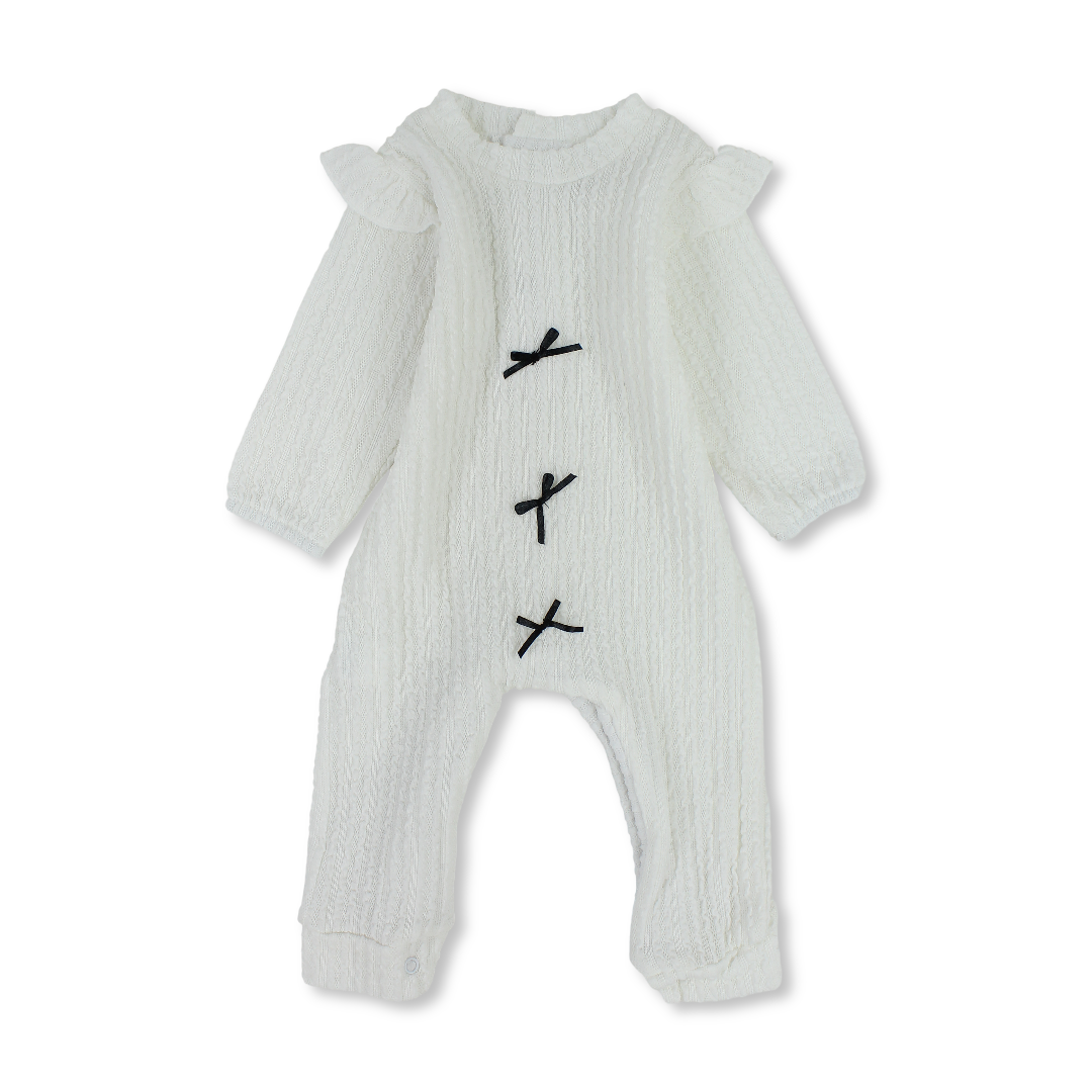 Baby Girls Cotton Baby Footie – Bows Design