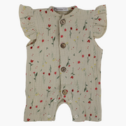 Baby Girls Cotton Romper – Floral Print