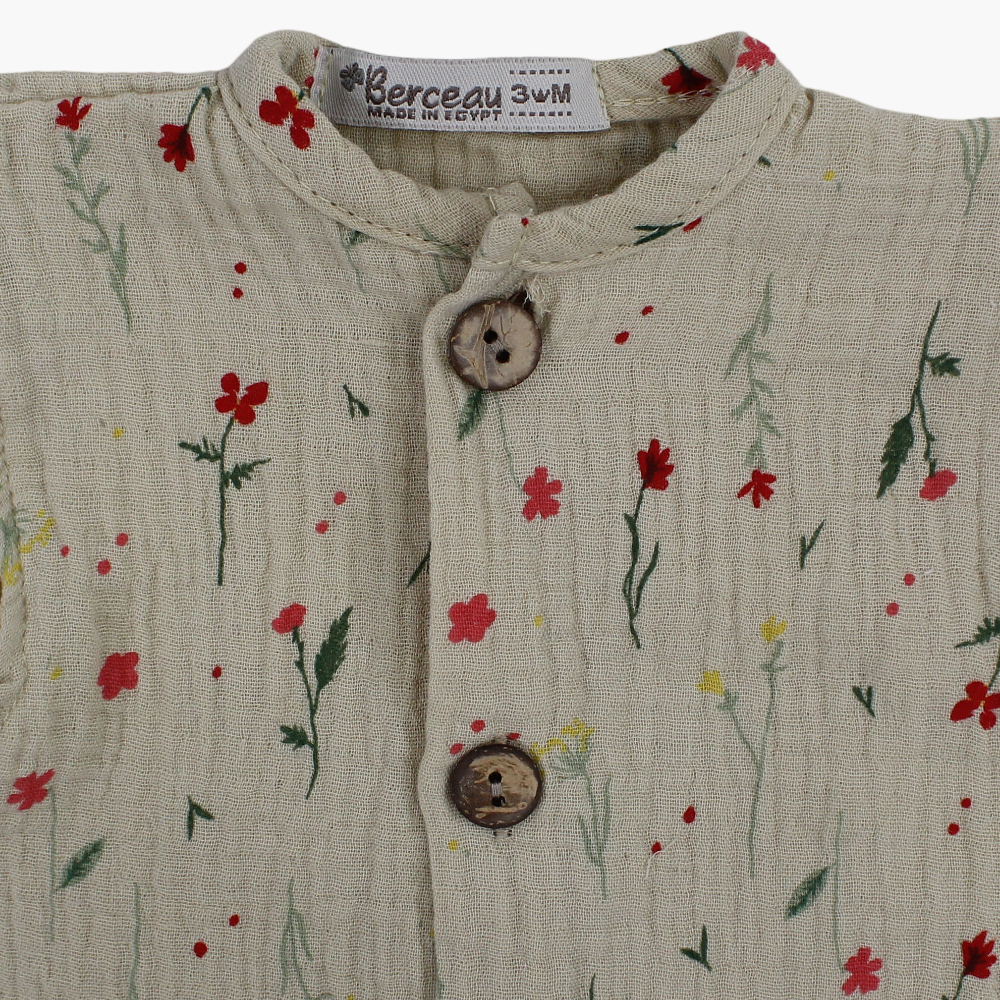 Baby Girls Cotton Romper – Floral Print