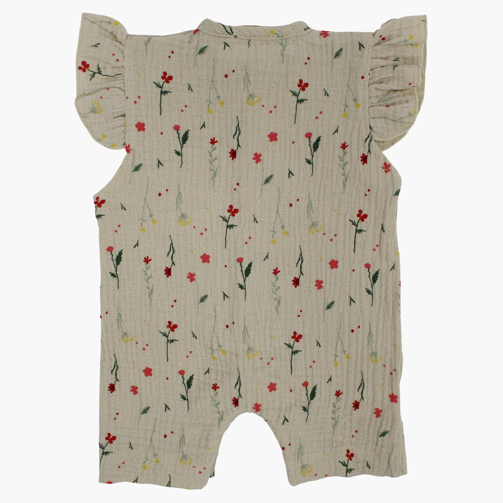 Baby Girls Cotton Romper – Floral Print