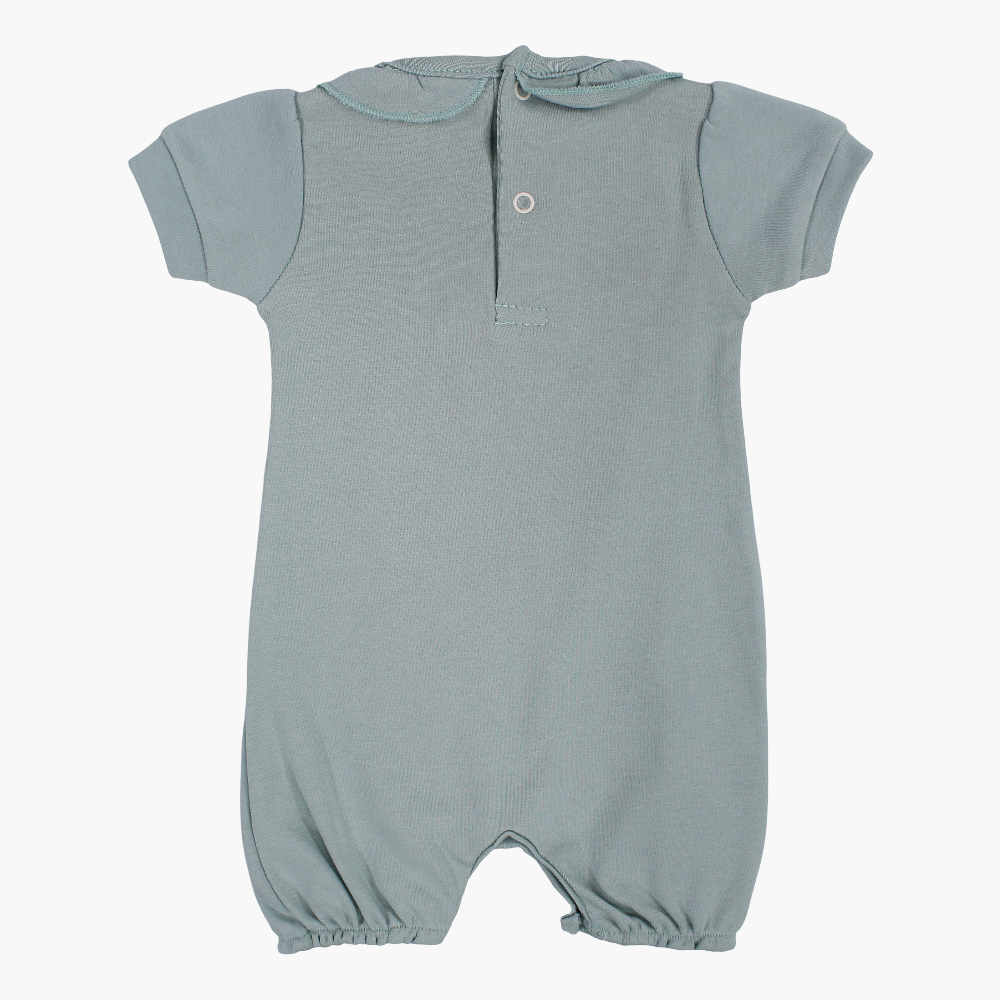 Baby Girls Cotton Romper – Ocean Flower Design