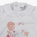 Baby Girls Cotton Romper – Ocean Flower Design