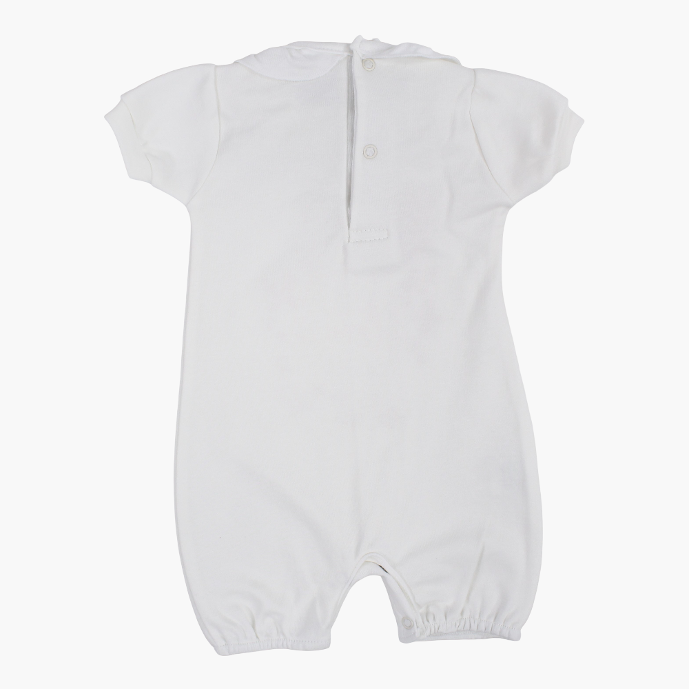 Baby Girls Cotton Romper – Ocean Flower Design