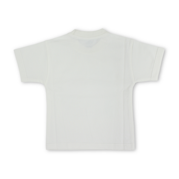 Baby Girls Cotton T-Shirt – Off-White with Flower Print