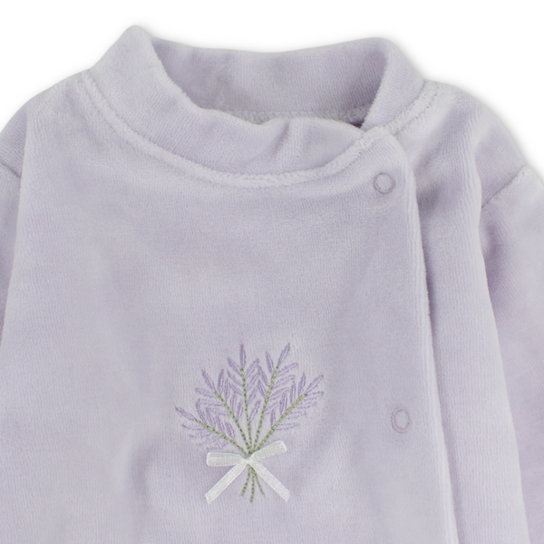 Baby Girls Velvet Baby Footie – Lilac