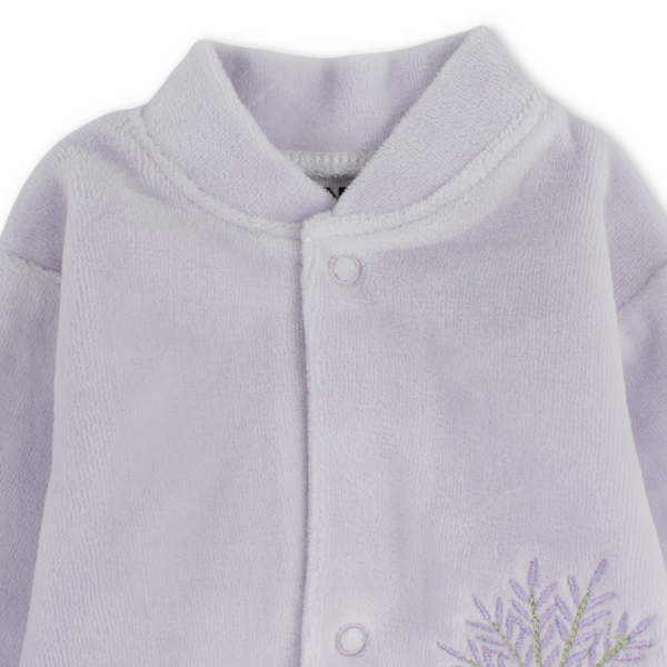 Baby Girls Velvet Baby Footie Onesie – Lilac
