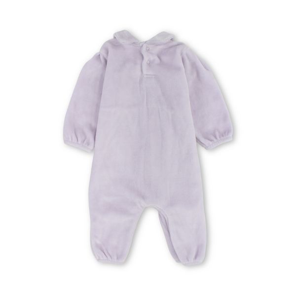 Baby Girls Velvet Footless Onesie – Lilac