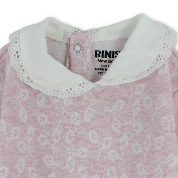 Baby Girls Cotton Footless Onesie – Bows Design