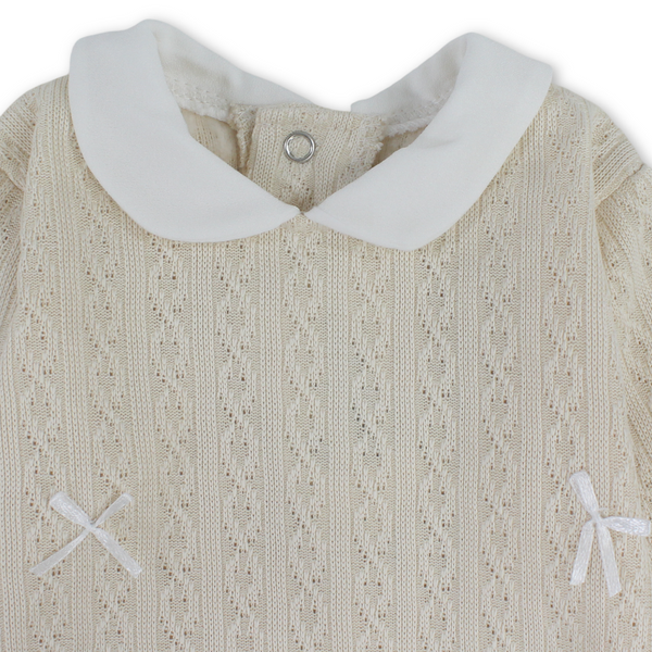 Baby Girls Cotton Baby Footie – Bows Design