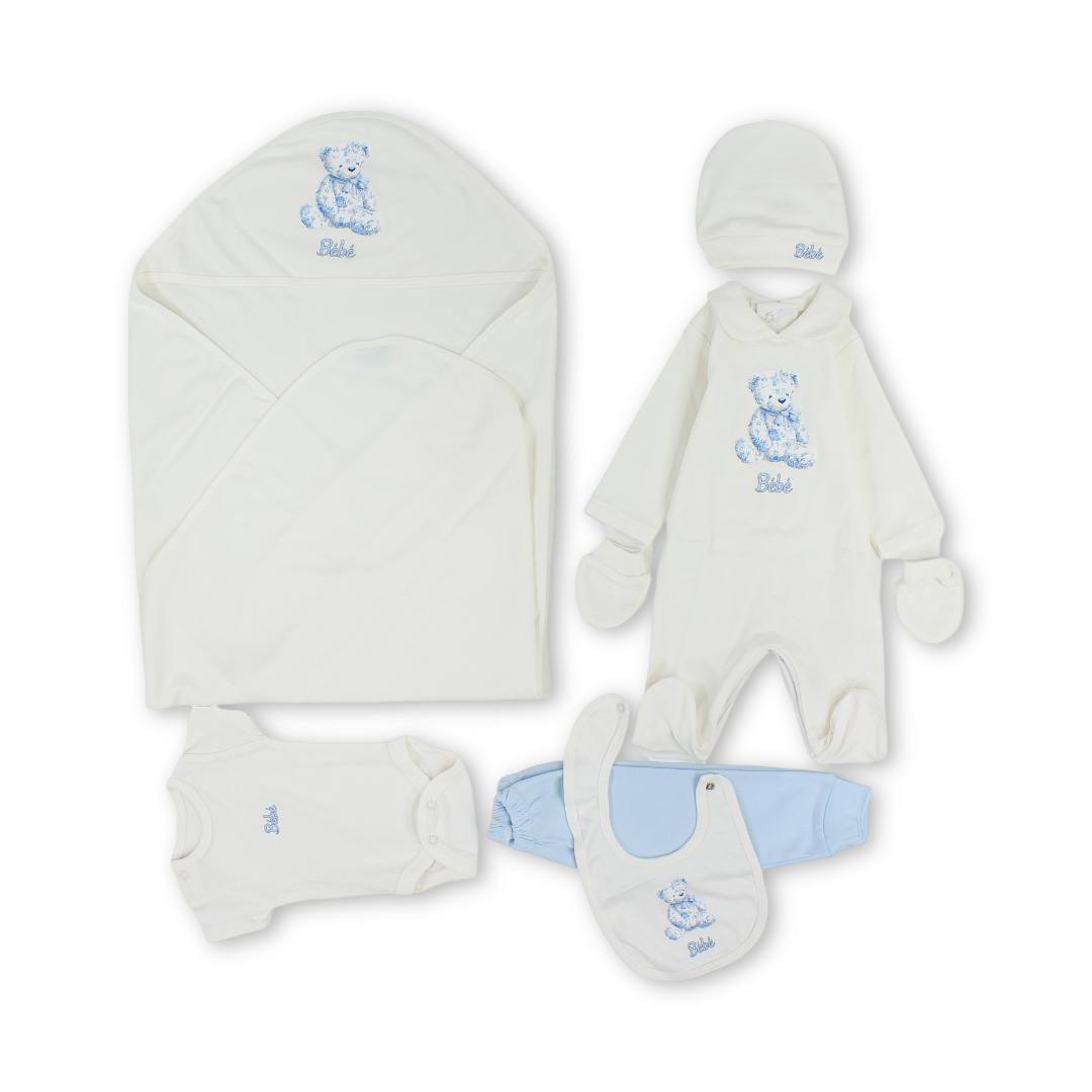 Baby Newborn Outfit Set with Teddy Bear Print