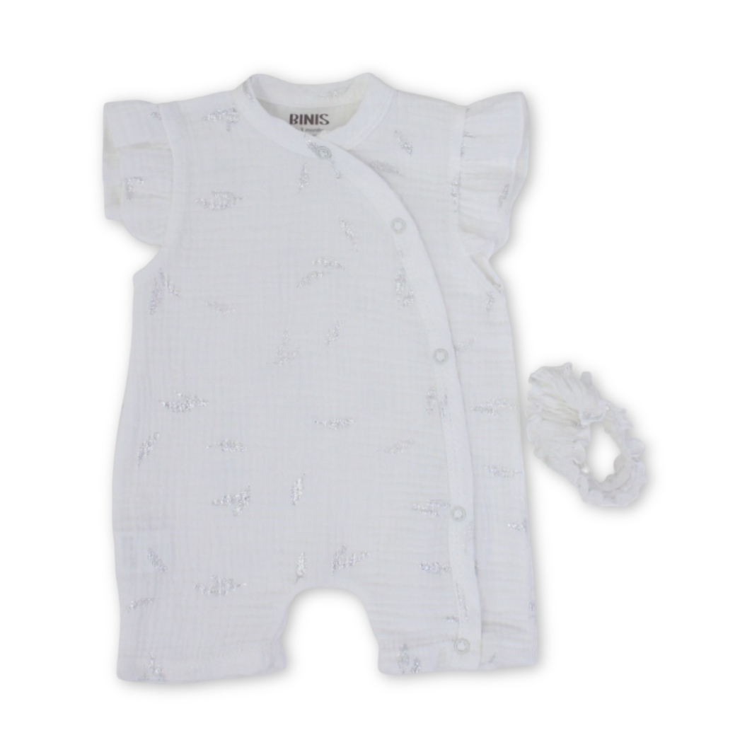Baby Girls Linen Romper – Off-White - Clothing - Berceau