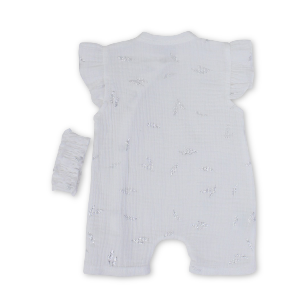 Baby Girls Linen Romper – Off-White