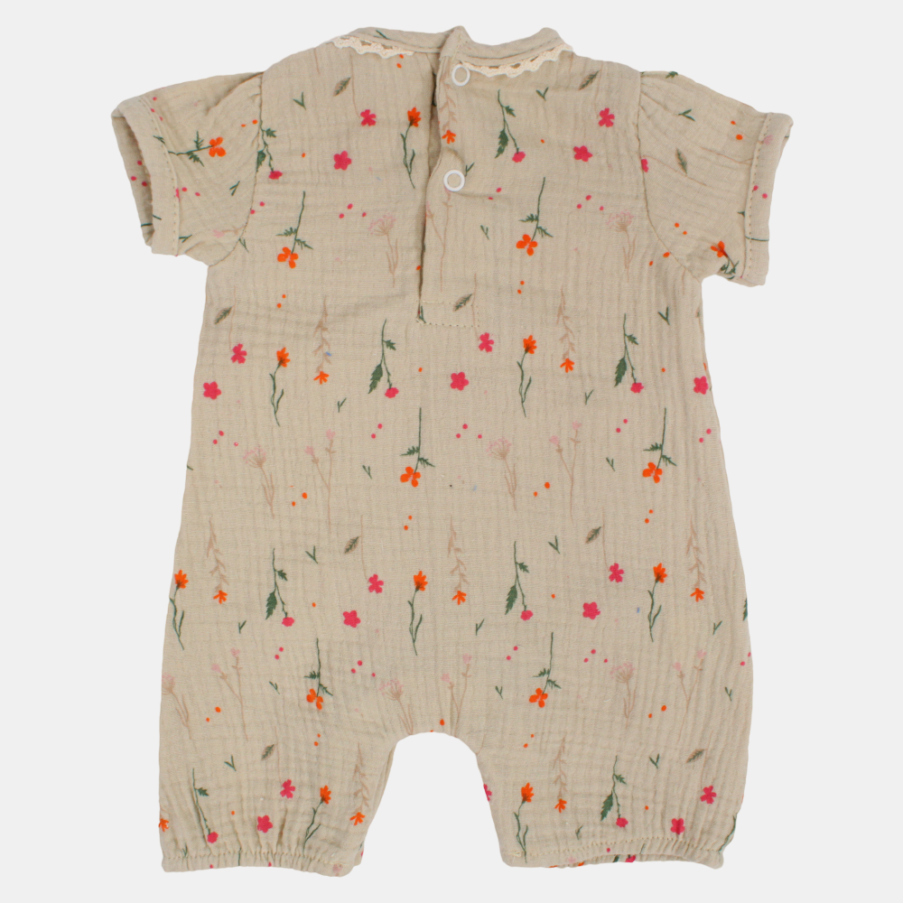 Baby Girls Linen Romper –  Floral Print