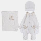 Baby Girls Baby Layette Set – Off-White Floral Set