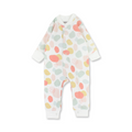 Baby Girls Cotton Footless Onesie – Off-White with Dots Print