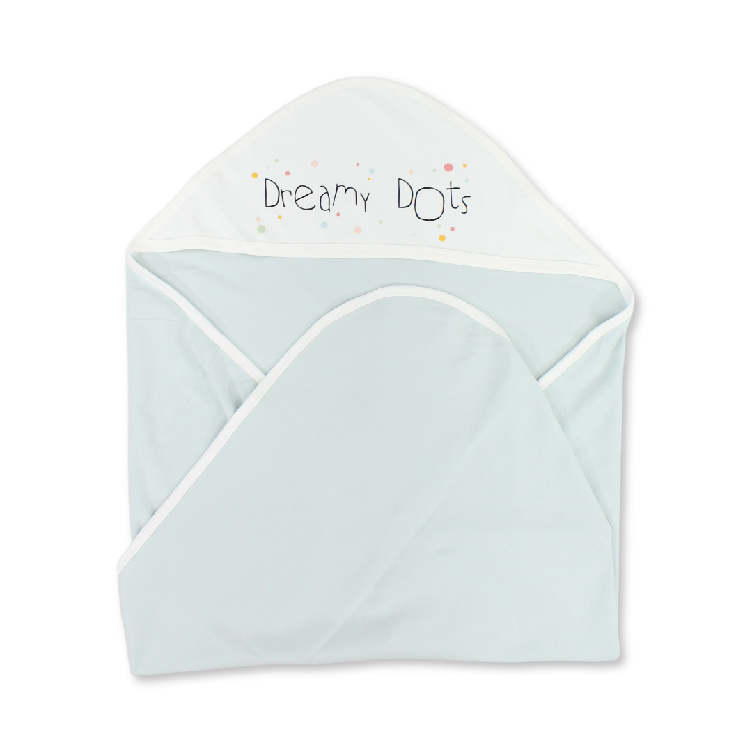 Cotton Baby Blanket – Mint & Off-White with "Dream Dots" Print - Baby Essentials - Berceau