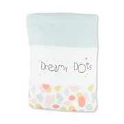 Cotton Baby Duvet – Mint & Off-White with "Dream Dots" Print