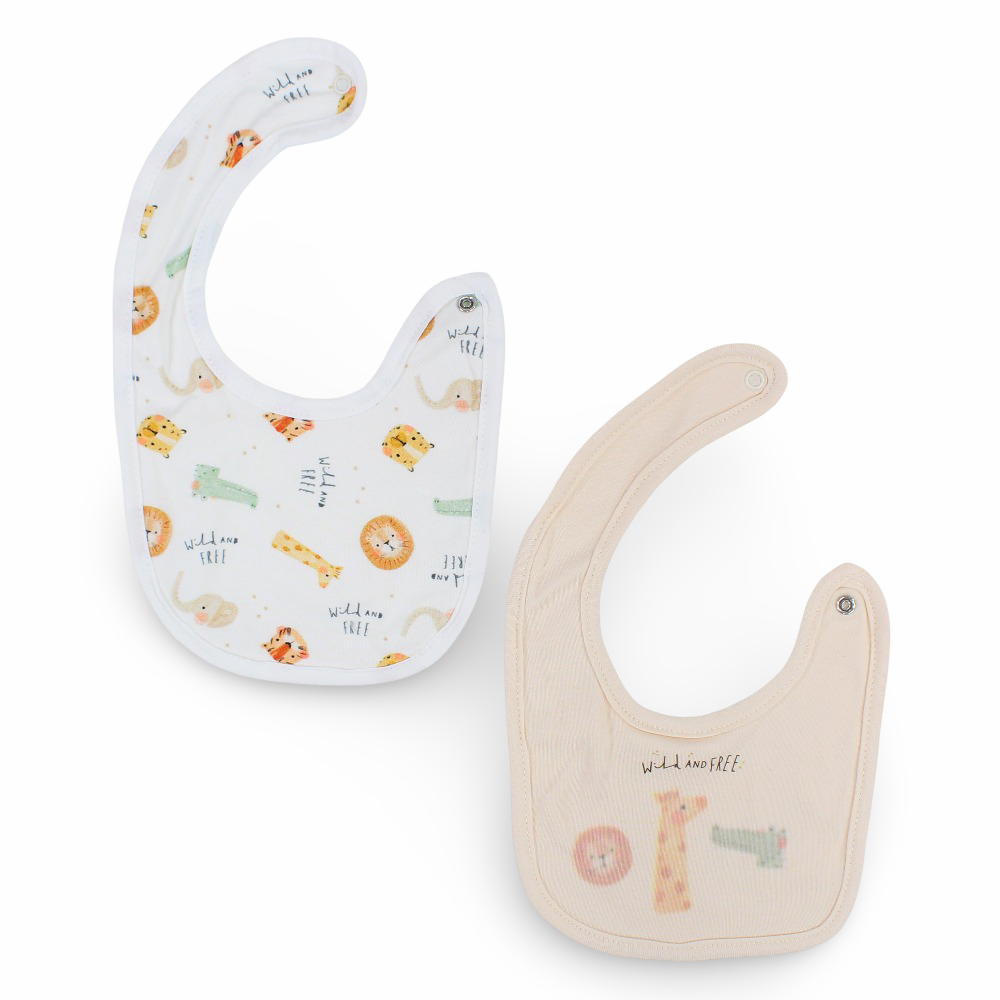 Velvet Baby Bib - Animals Design (Pack of 2)