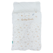 Unisex Baby Velvet Sleeping Bag – Off-White with Baby Bear Design