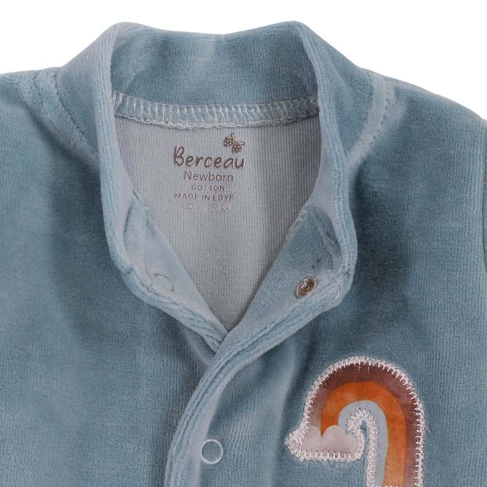 Baby Boys Velvet Baby Footie – Elephant Print
