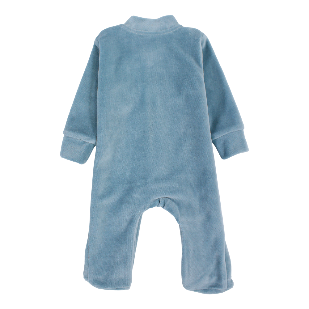 Baby Boys Velvet Baby Footie – Elephant Print
