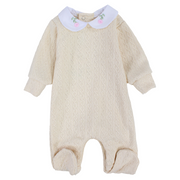 Baby Girls Jacquard Baby Footie  – Braided Collar