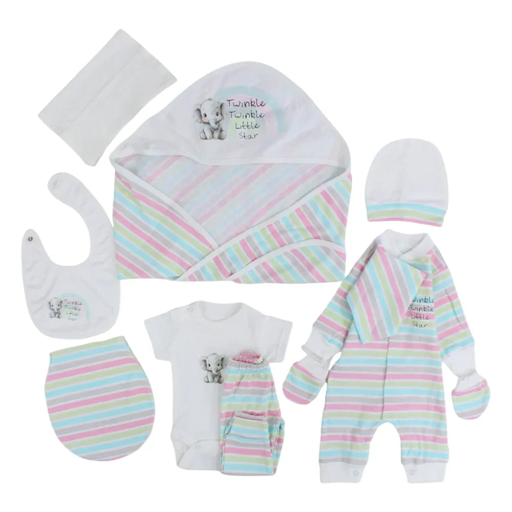 Baby Gift Box – Striped with Elephant Print