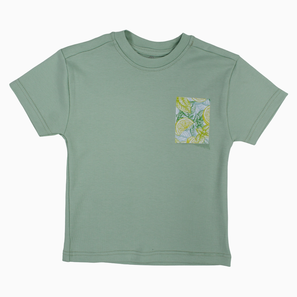 Unisex Cotton T-Shirt – Mint with Lemon Print