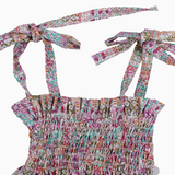 Baby Girls Cotton Romper – Pink with Floral Print