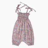 Baby Girls Cotton Romper – Pink with Floral Print