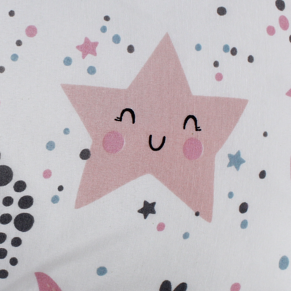 Baby Pillow with Pillowcase – Off White  with Stars, Moon & Clouds Design