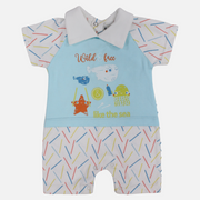 Baby Boys Cotton Romper – Like The Sea Print