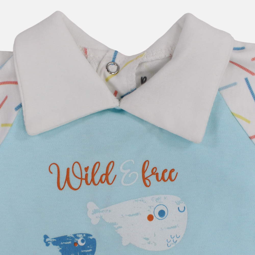 Baby Boys Cotton Romper – Like The Sea Print