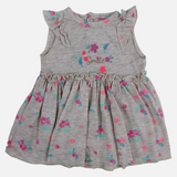 Girls Cotton Dress – Beige with Cute Flower Design